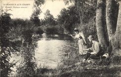 CPA Folklore Le bonheur aux champs Pecheur pecheur veinard 