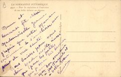 Folklore de Normandía de la POSTAL de la VENDIMIA para la industria de la ropa y el mantenimiento de nuestras azoteas hermosas de la paja