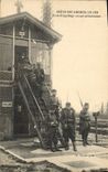 VINTAGE POSTCARD Greve of the railroads Signal box occupies Train TOP militarily