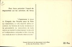 VINTAGE POSTCARD Congers of the people for peace Picasso Dove