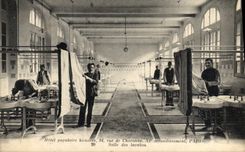 VINTAGE POSTCARD popular Hotel men Street of Charonne Paris Room of the wash-hand basins