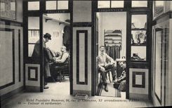 VINTAGE POSTCARD popular Hotel men Street of Charonne Paris Tailor and coordonnier TOP