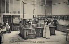 CPA Hotel populaire hommes Rue de Charonne Paris Cuisine du restaurant