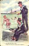 CPA Humour Jean Chaperon Marins 