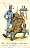 CPA Humour Soldat Militaria