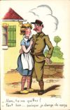 CPA Humour Alors tu me quittes Soldat Militaria 