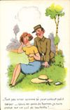 CPA Humour Soldat Militaria 