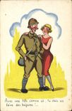 CPA Humour Soldat Militaria 