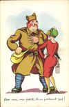 CPA Humour Soldat Militaria 