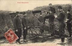 CPA Militaria Toul 6eme regiment d'artillerie de forteresse Chargement d'une piece de 95