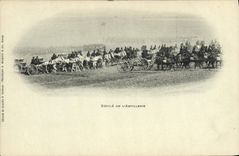 VENDIMIA Militaria enmarañado POSTAL de artillería