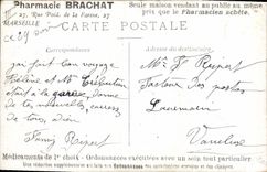 CPA Militaria A la caserne Sentinelle Publicite Pharmacie Brachat Rue Poids de la farine Marseille
