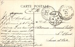 Campo de Militaria de la POSTAL de la VENDIMIA de Mailly una esquina de acampar