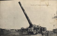 CPA Militaria Piece de 340mm berceau en batterie 