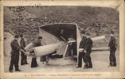 CPA Militaria Le Creusot Usines Schneider Canon de 150mm