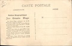 CPA Foklore Le pere Hugo Fils geants TOP