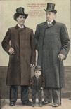 CPA Foklore Geant Freres Hugo Adriens Nain 