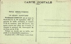 CPA Foklore Geant savoyard Ferdinand Contat 