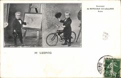 CPA Foklore Nain Royaume de Lilliput Paris Mr Ludwig Velo Cycle 