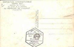 CPA Paris Exposition internationale 1937 Explanade des Invalides Royaume de Lilliput