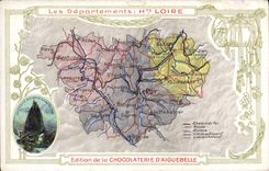 CPA Cartes Geographiques Chocolaterie d'Aiguebelle Haute loire Saitn Michel au Puy