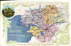 CPA Cartes Geographiques Chocolaterie d'Aiguebelle Loire Inferieure Clisson