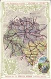 VINTAGE POSTCARD Geographical maps Chocolate factory of Aiguebelle Indre and the Loire Castle of Amboise