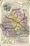 VINTAGE POSTCARD Geographical maps Chocolate factory of Aiguebelle Indre Nickle silver and the Hollow one
