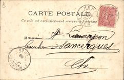 VINTAGE POSTCARD Folklore In full road the sheep AttelageAne Mule