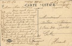 VINTAGE POSTCARD Telephone Posts telephonite in the trenches 137 Marseilles Militaria