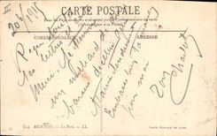 Barco de la POSTAL de la VENDIMIA Menton el puerto