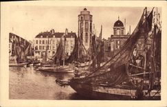 Barco de Dunkirk de la POSTAL de la VENDIMIA la vuelta portuaria de Leughenaer