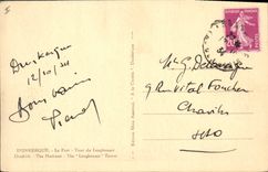 Barco de Dunkirk de la POSTAL de la VENDIMIA la vuelta portuaria de Leughenaer