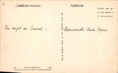 Barco de Concarneau de la POSTAL de la VENDIMIA el flotilla de los sardinieres