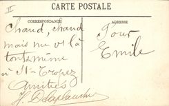 El barco de Cannes de la POSTAL de la VENDIMIA el puerto y el montaje Knight