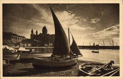 CPA Bateau Saint Raphael Le port et Notre Dame de la Victoire 