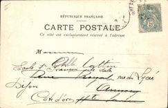 Barco de Cannes de la POSTAL de la VENDIMIA el embarcadero y el Suquet