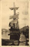 VINTAGE POSTCARD Boat a sailing ship in the old port Canebiere Marseilles