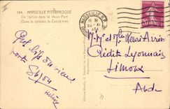 VINTAGE POSTCARD Boat a sailing ship in the old port Canebiere Marseilles