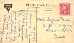 Hogar de la escritura de la POSTAL YMCA de la VENDIMIA a la madre