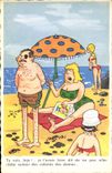CPA Fantaisie Humour Plage 