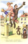 CPA Fantaisie Humour Quille Jean Chaperon Militaria