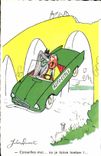 CPA Fantaisie Humour Auto Ecole Automobile