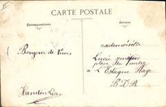 VINTAGE POSTCARD Militaria Field artillery Material of 75 Replacement of the missing men