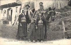 VINTAGE POSTCARD Folklore Costumes of Savoy Saint Jean d' Arves Horse