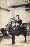 CPA Folklore Environs de Lanslebourg Costumes de Bessans Ane Mule 