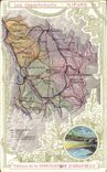 VINTAGE POSTCARD Geographical map Chocolate factory of Aiguebelle Department Nievre Nevers