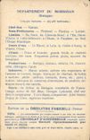 Fábrica geográfica del chocolate del mapa de la POSTAL de la VENDIMIA de departamento Morbihan co de Aiguebelle. D Auray de Anne