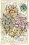 VINTAGE POSTCARD Geographical map Chocolate factory of Aiguebelle Departement Dimensions of Gold Law courts of Dijon