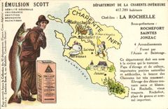 CPA Carte Geographique Emulsion Scott Charente Inferieure La Rochelle